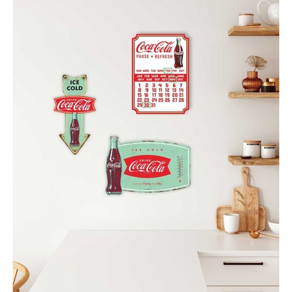 Retro Vintage Style Coca-Cola Metal Perpetual Calendar Sign Wall Decor For Home - Picture 4 of 6